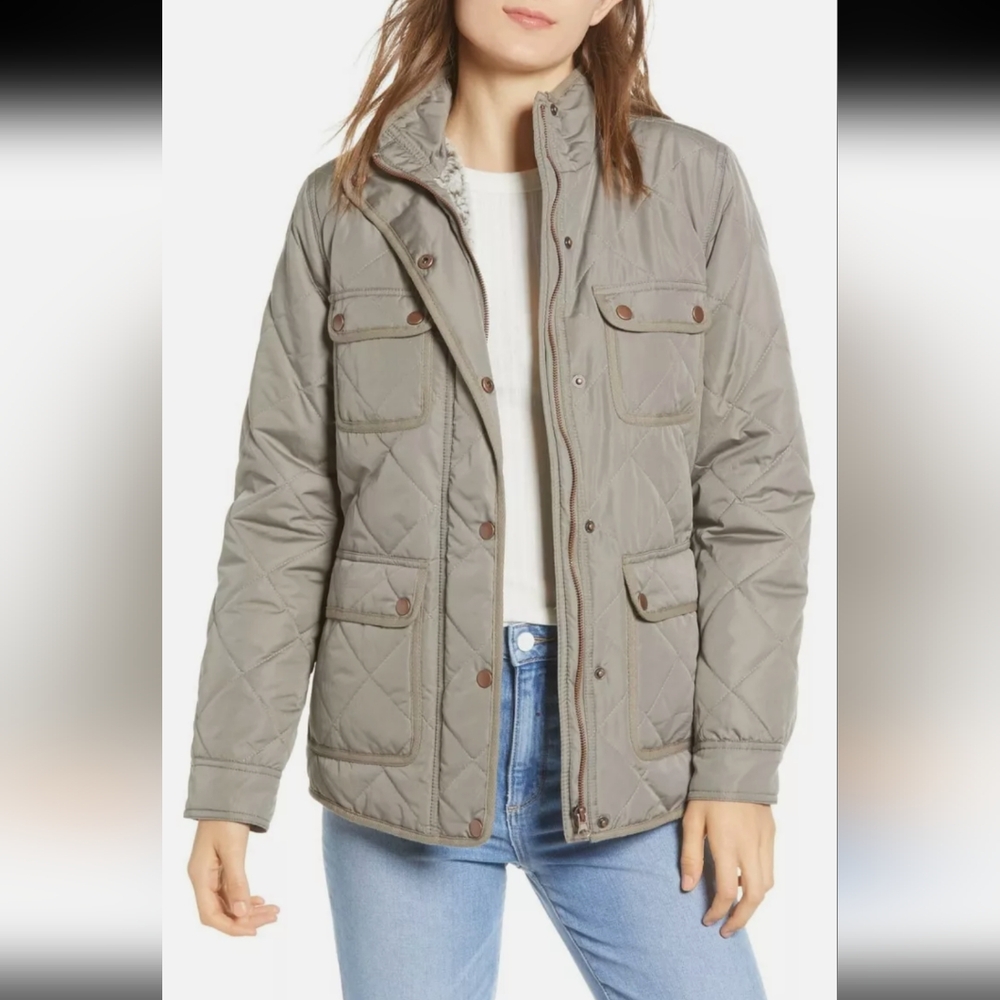 THREAD AND SUPPLY Fleece Lined Quilted Utility Jacket SIZE S